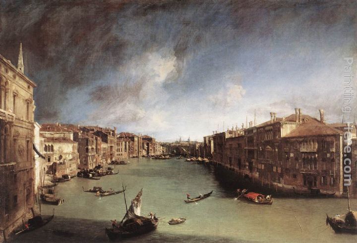 Grand Canal, Looking Northeast from Palazo Balbi toward the Rialto Bridge painting - Canaletto Grand Canal, Looking Northeast from Palazo Balbi toward the Rialto Bridge art painting